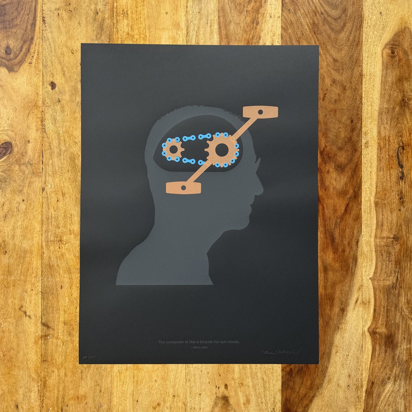 A Bicycle For Our Minds - Numbered Screenprint, Black