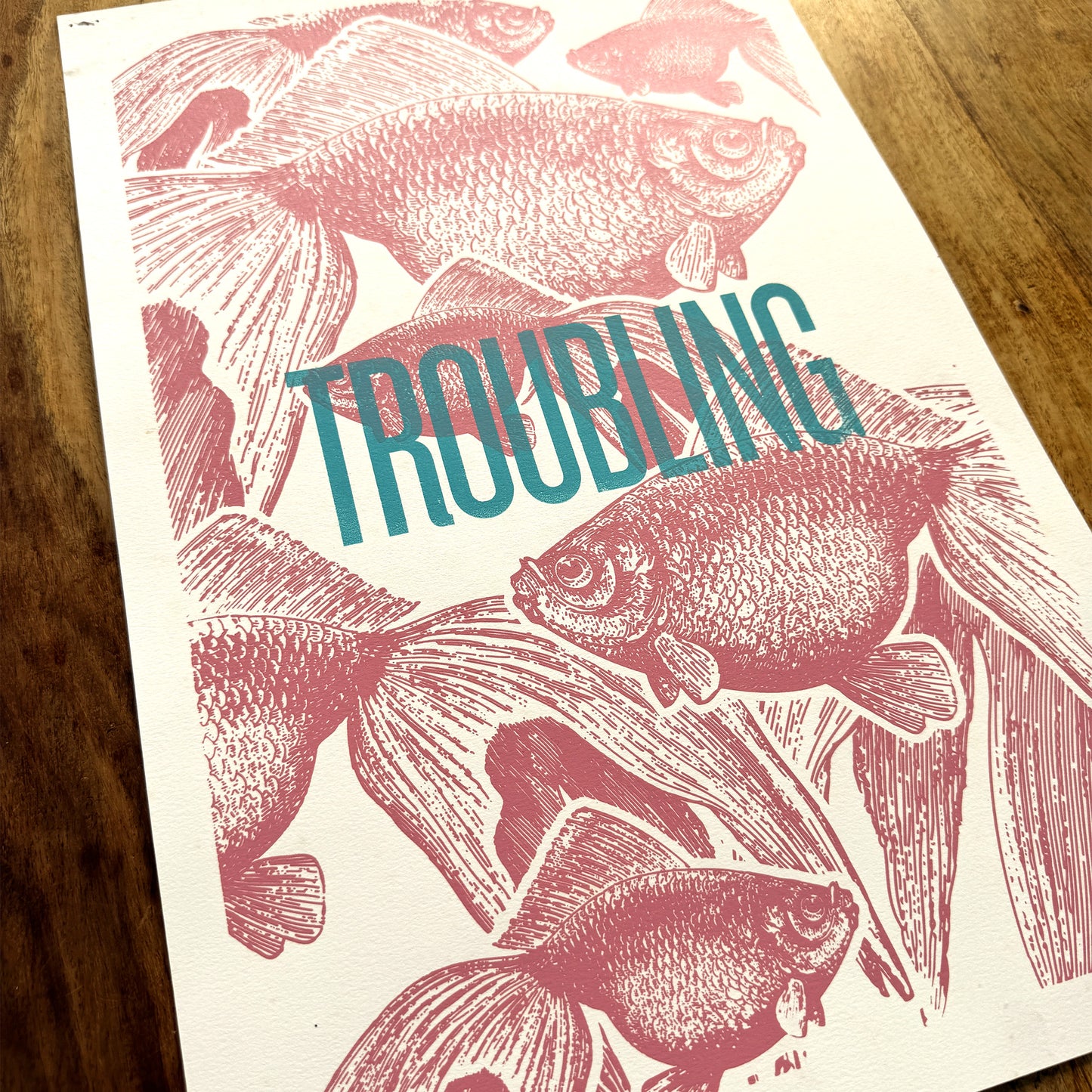 A Troubling of Goldfish Screenprint