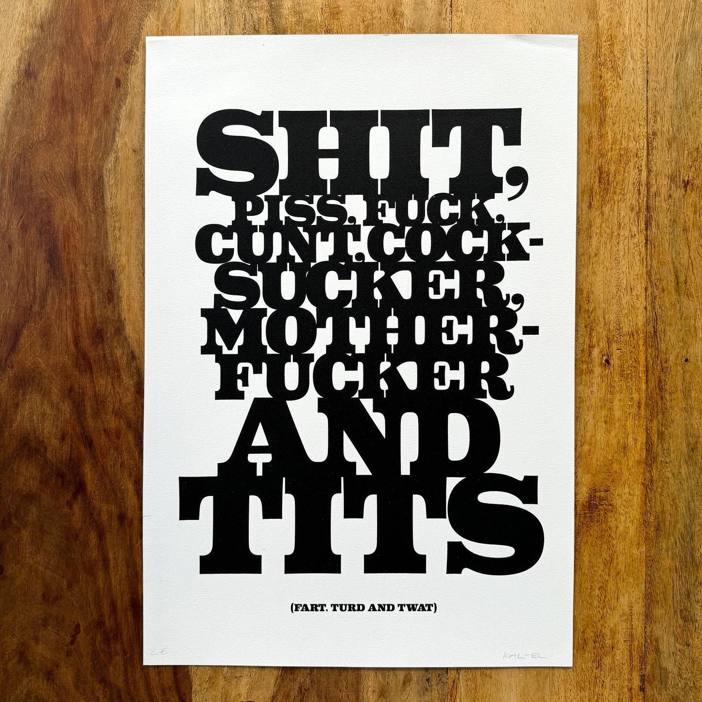 The Seven Words Screenprint